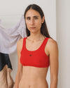 BASERANGE 25 Spring/Summer French organic cotton heart-shaped corset vest BAS-BRHE-RB-SU25-MY RED